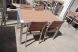 ALUMINUM OUTDOOR TABLE 31”X52” W/4 CHAIRS X1