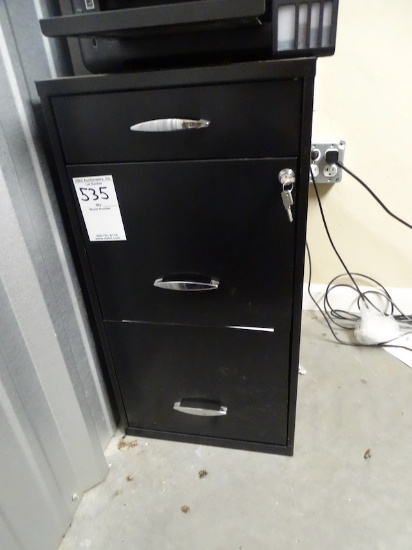 THREE DRAWER FILE CABINET W/KEY