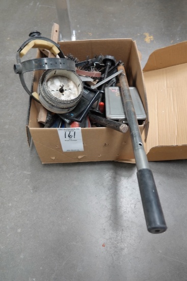 BOX OF TOOLS, BITS, ETC