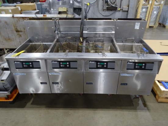 PITCO SOLSTICE SUPREME NAT GAS 4 UNIT FRYER MODEL: SSH75 W/100LB FILTER BOX