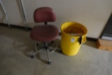 CHAIR & TRASH CAN