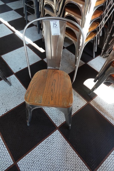 METAL CHAIR/WOODEN SEAT (X5)