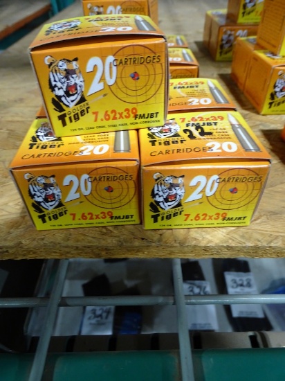 GOLDEN TIGER 7.62X39 124GR LEAD CORE STEEL CASE 20/BOX (X5)