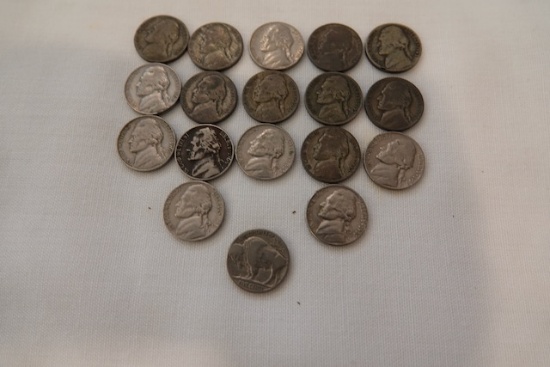 BAG OF NICKELS CIRCA 1945-1973