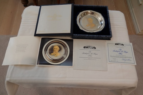 THE WHITE HOUSE ASSOCIATION PRESIDENTIAL SOLID STERLING SILVER PLATES/24K GOLD INLAY