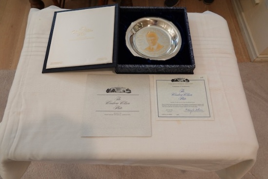 THE WHITE HOUSE ASSOCIATION PRESIDENTIAL SOLID STERLING SILVER PLATES/24K GOLD INLAY