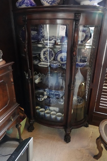 WRAP AROUND CHINA CABINET & CONTENTS