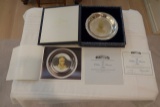 THE WHITE HOUSE ASSOCIATION PRESIDENTIAL SOLID STERLING SILVER PLATES/24K GOLD INLAY