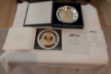 THE WHITE HOUSE ASSOCIATION PRESIDENTIAL SOLID STERLING SILVER PLATES/24K GOLD INLAY