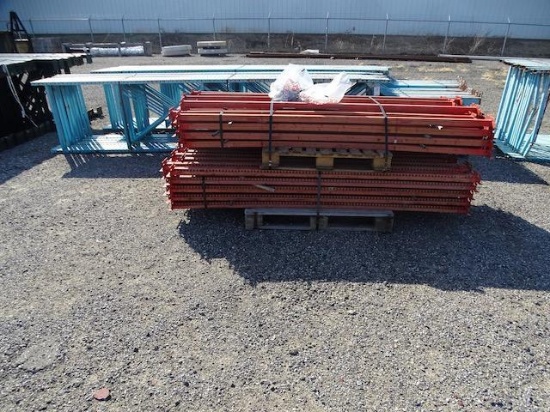 PALLET RACKING 18' UPRIGHTS 36"D W/BEAMS & CLIPS (X19) SECTIONS