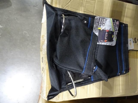 NEW MCGUIRE NICHOLAS CONTRACTOR 10 PKT POUCH BLACK W/ROYAL TRIM NAIL & TOOL POUCH 18/BOX