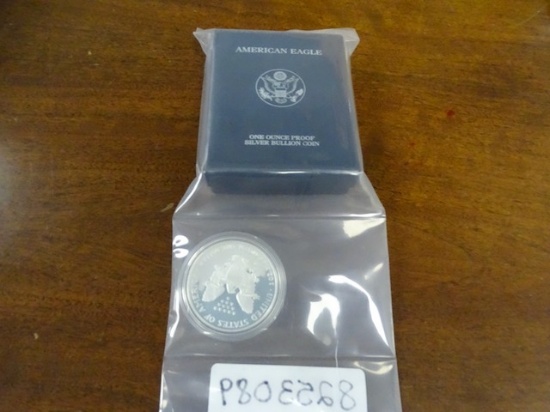 1 SILVER AMERICAN EAGLE ONE OUNCE COIN WITH BOX