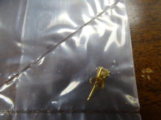 GOLD TONE CLEAR STONE EARRING
