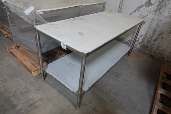 POLY TOP 6’X30” S/S TABLE W/SHELF