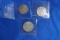 WALKING LIBERTY HALF SILVER DOLLARS 1942, (2) 1944 (X3)