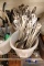 TUB OF UTENSILS (X2)