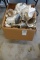 BOX OF PEWTER DÉCOR ITEMS