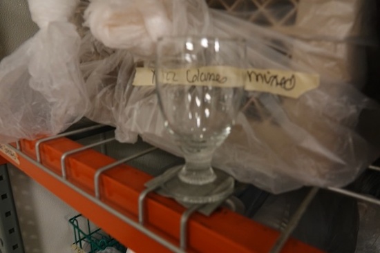 ETCHED COCKTAIL GLASSES APPROX 82 PCS X1