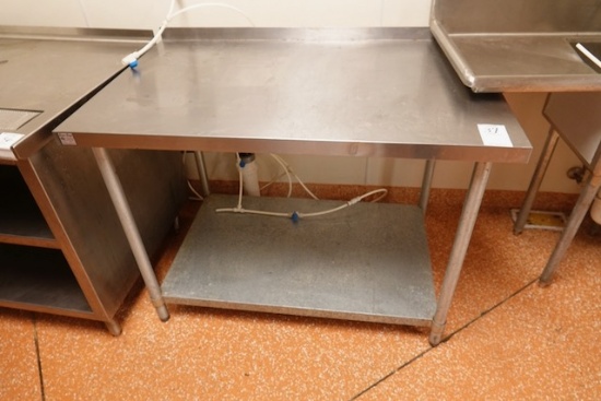 S/S TABLE W/SHELF 48” X 30”