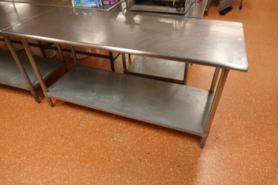 S/S TABLE W/SHELF 72” X 30”