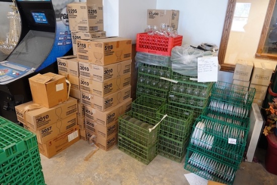 DISHES, CUPS & RACKS OVER 550 PCS