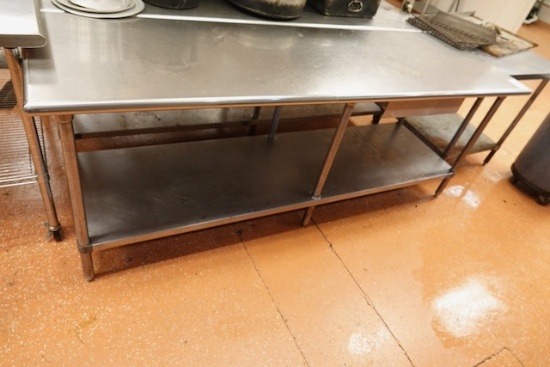 S/S TABLE W/SHELF 96” X 30”