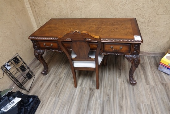 DESK, TABLE & CHEST (X3)