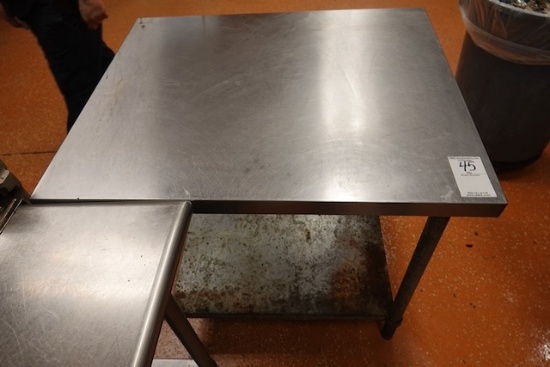 S/S TABLE W/SHELF 36” X 30”