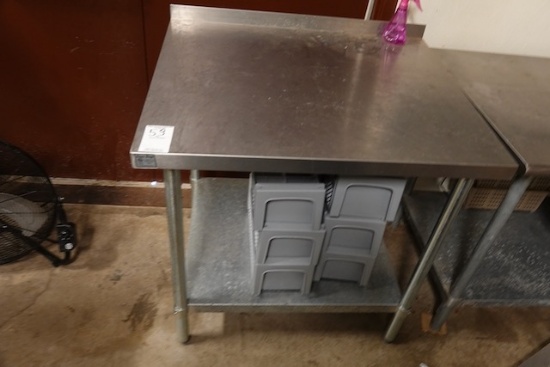 S/S TABLE W/SHELF 36” X 30”
