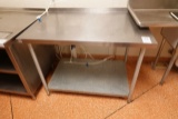 S/S TABLE W/SHELF 48” X 30”