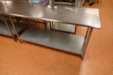 S/S TABLE W/SHELF 72” X 30”