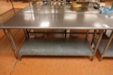S/S TABLE W/SHELF 72” X 30”