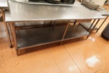 S/S TABLE W/SHELF 96” X 30”
