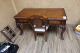 DESK, TABLE & CHEST (X3)