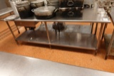 S/S TABLE W/SHELF & CAN OPENER 96” X 30”
