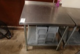 S/S TABLE W/SHELF 36” X 30”