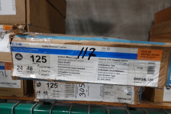 NEW EATON 125 AMP INDOOR MAIN LUG 24 SPACES 48 CIRCUITS