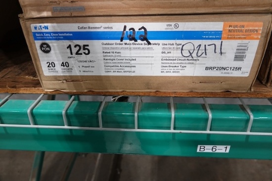 NEW EATON 125 AMP OUTDOOR MAIN DEVICE SEPARATELY 20 SPACES 40 CIRCUITS