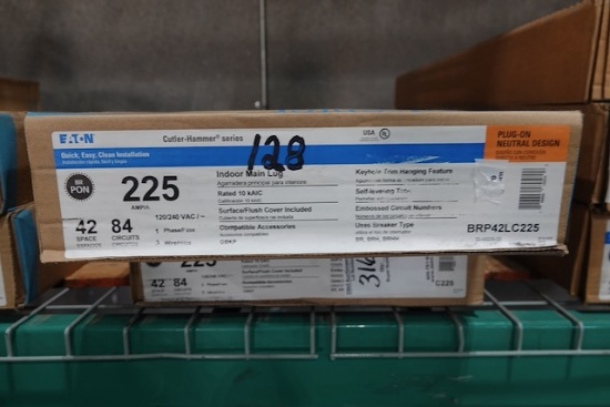 NEW EATON 225 AMP INDOOR MAIN LUG 42 SPACES 84 CIRCUITS