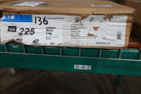 NEW EATON 225 AMP INDOOR MAIN LUG 42 SPACES 42 CIRCUITS