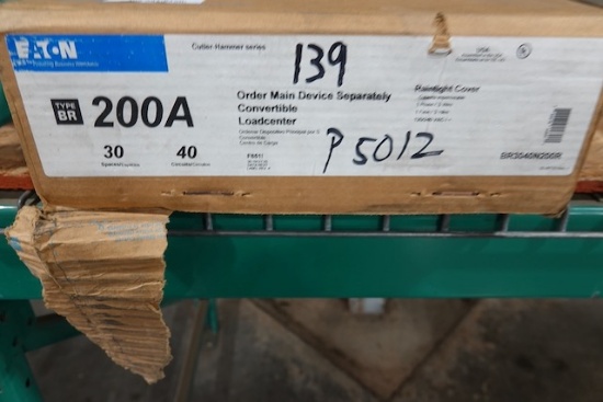 NEW EATON 200 AMP LOAD CENTER 30 SPACES 40 CIRCUITS