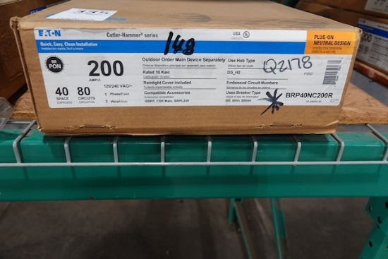 NEW EATON 200 AMP OUTDOOR 40 SPACES 80 CIRCUITS