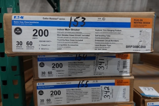 NEW EATON 200 AMP INDOOR MAIN BREAKER 30 SPACES 60 CIRCUITS