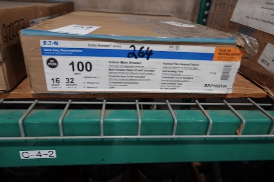 NEW EATON 100 AMP INDOOR MAIN BREAKER 16 SPACES 32 CIRCUITS