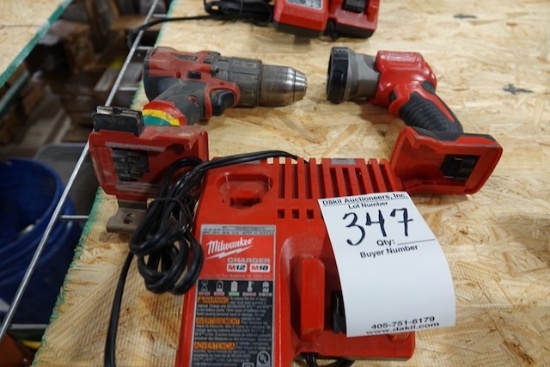 MILWAUKEE DRILL, LIGHT & CHARGER X1