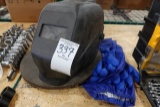 WELDING HOOD, RUBBER GLOVES & CUT OFF WHEELS X1