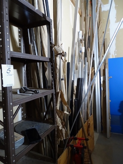 CONTENTS OF METAL ROOM, INCLUDING STOREFRONT METAL & SHOWER DOOR, METAL GASKET MATERIAL & MISC.