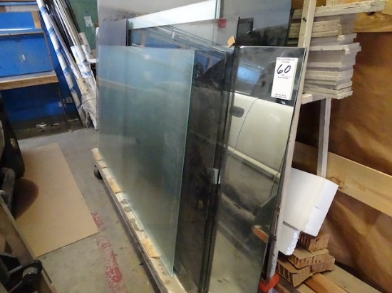 ASST. PLATE GLASS ON NORTH SIDE OF METAL RACK-GLASS ONLY (X1)