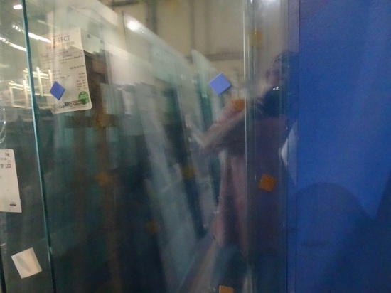 3/8 TEMPERED SHOWER DOOR GLASS ON EAST WALL (X1)