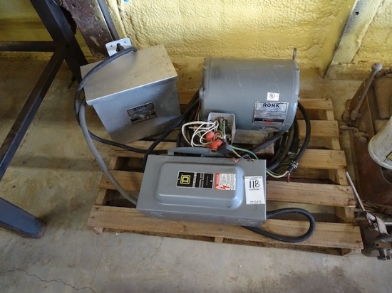 RONK ROTAR TRANSFORMER, SQUARE DAY GENERAL DUTY SAFETY SWITCH, CAPACITOR BOX X1